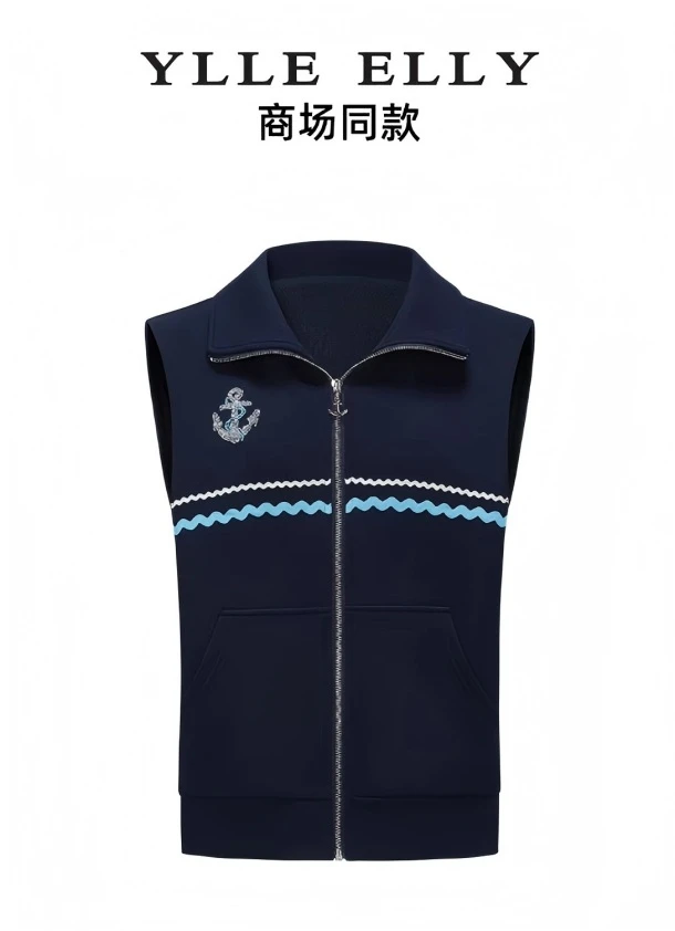 【商场同款】简约马甲新款印花棉针织背心外套Y418008241