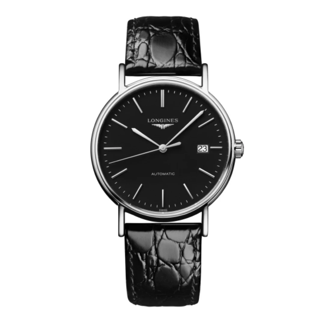 99新 Longines/浪琴 尖货名品/黑盘皮带瑰丽921/38.5mm