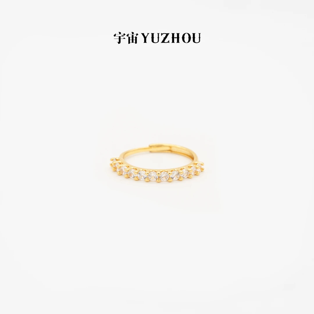 铜合金合成锆石戒指 铜合金戒指 | YUZHOU设计师款镶钻排戒