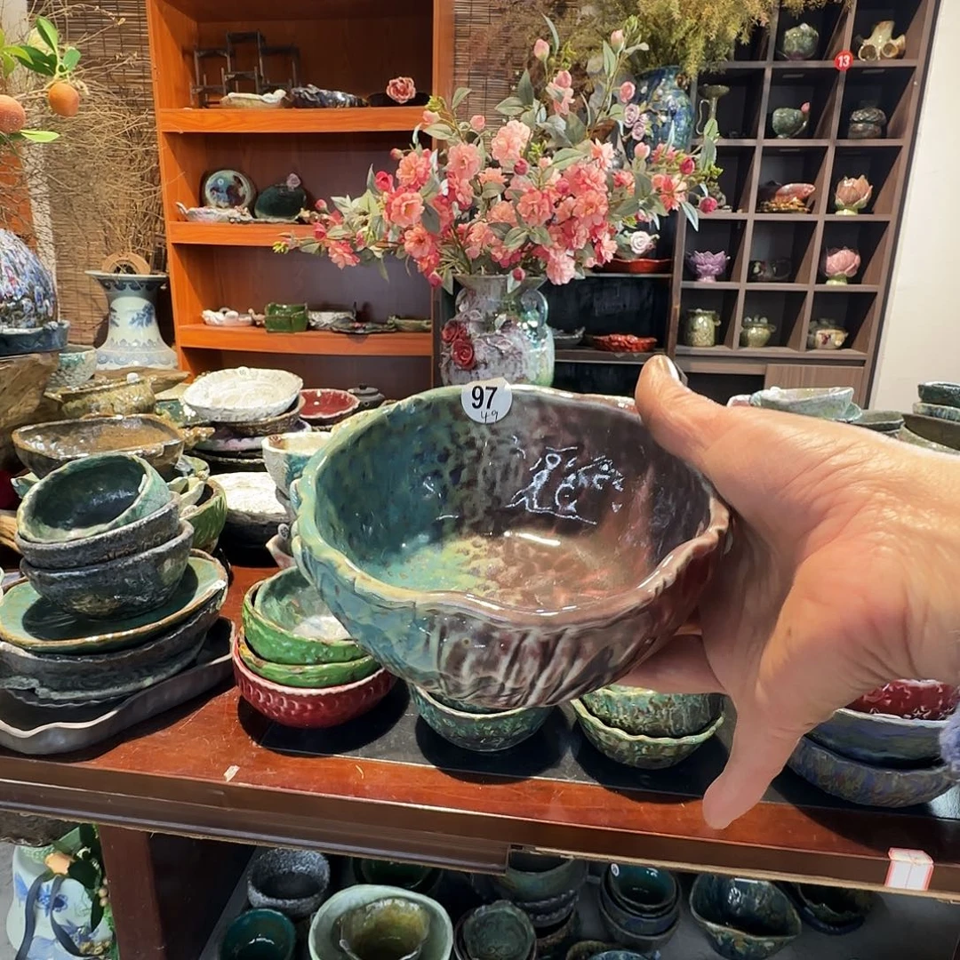 朝***薇纯手工咖啡杯盘碗