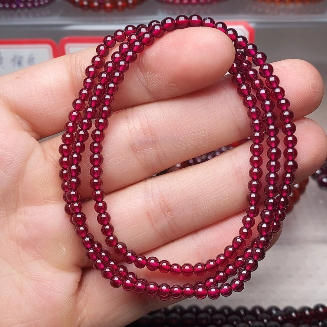 石榴石手链未镶嵌卡3.5毕业级枚紫