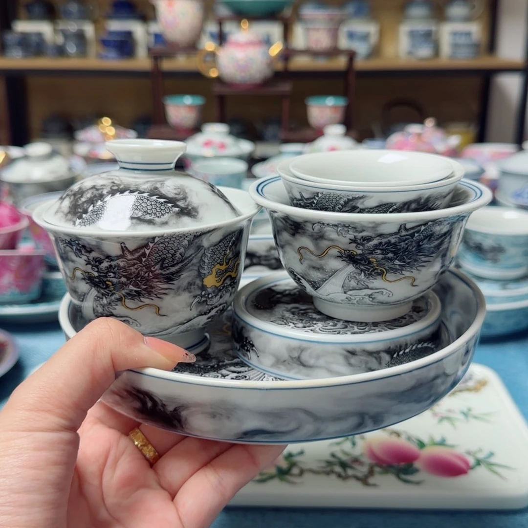 墨彩龙纹五件套福利