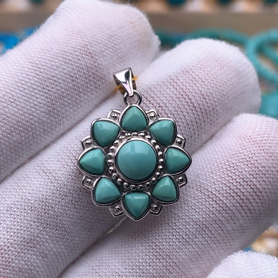 银S925镶嵌绿松石珠宝奇石