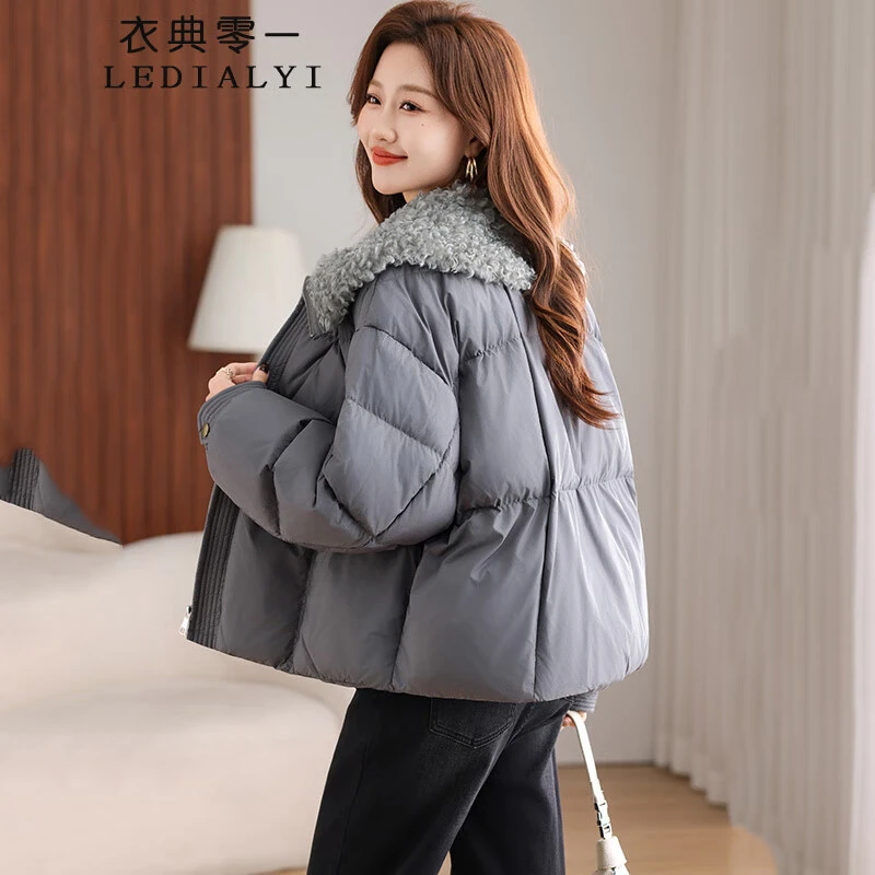 短款毛领羽绒服女2025冬季新款时尚气质宽松显瘦休闲加厚保暖外套