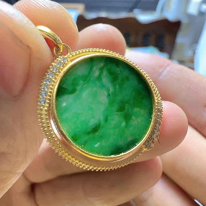 翡翠银S925镶嵌颈饰翡翠660