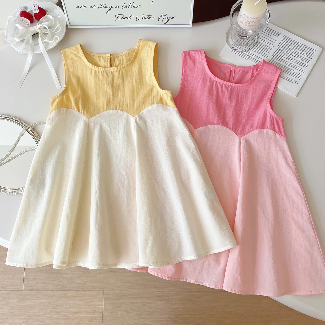 韩版无袖连衣裙夏季女小童洋气百搭夏款时髦公主裙