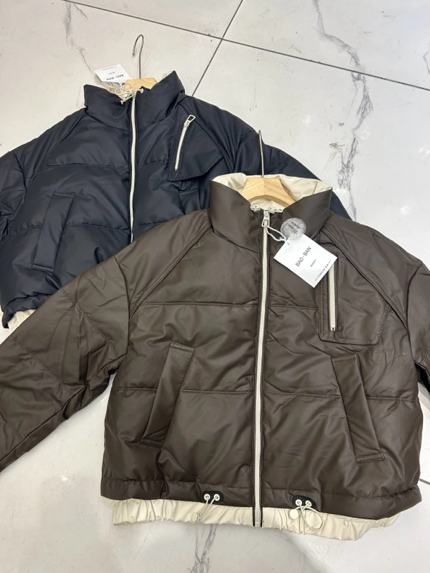 《秀秀精选》815 韩系拼接撞色免洗羽绒服