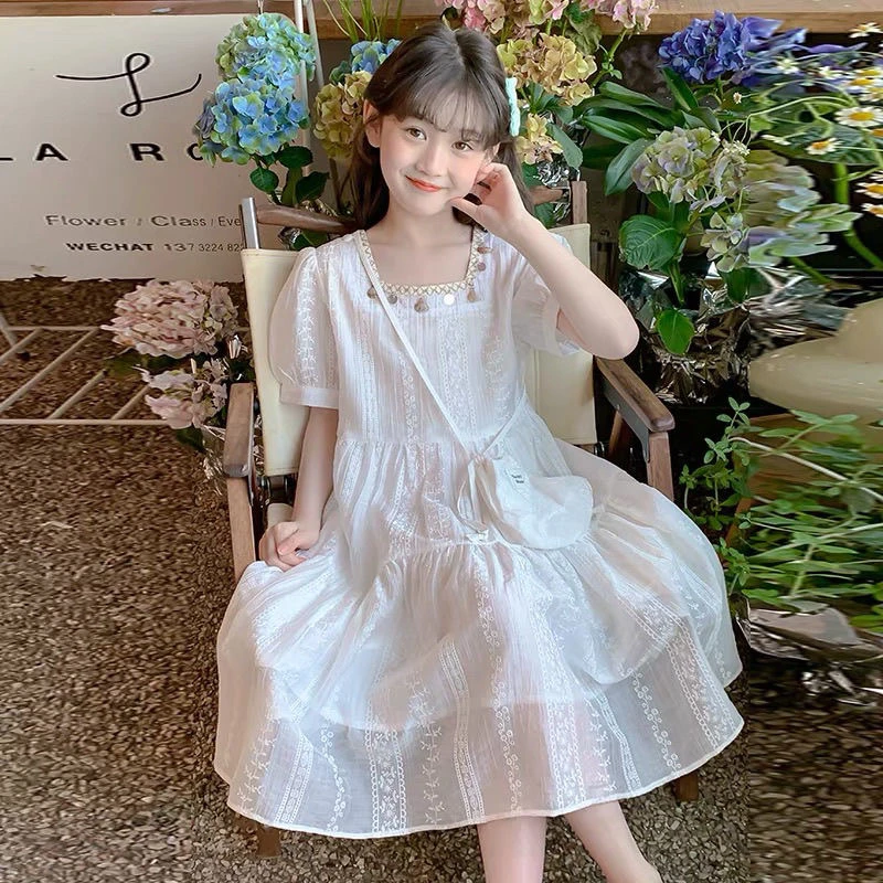 女童连衣裙夏装2025新款洋气时髦中大儿童装公主裙女孩夏季长裙子