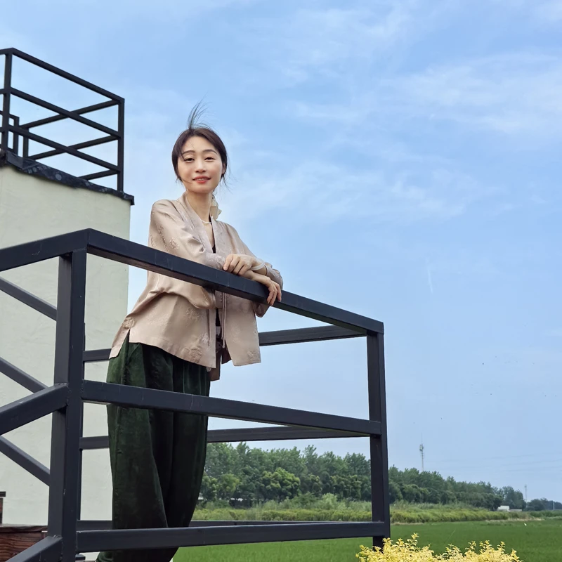 23姆米花神水仙满分桑蚕丝全孔罗织金防晒衣252269-1-2