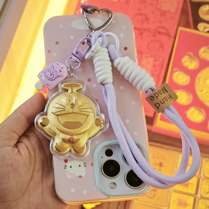 含金工艺品【水贝金店】哆啦A梦竹蜻蜓手机挂饰包挂卡通送女友礼物