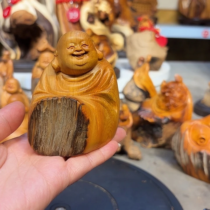 柏木太行崖柏弥勒佛