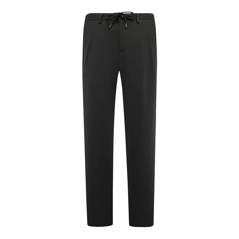 AB1575辛春秋厚度男式带抽绳休闲裤 中腰修身 黑色有弹力