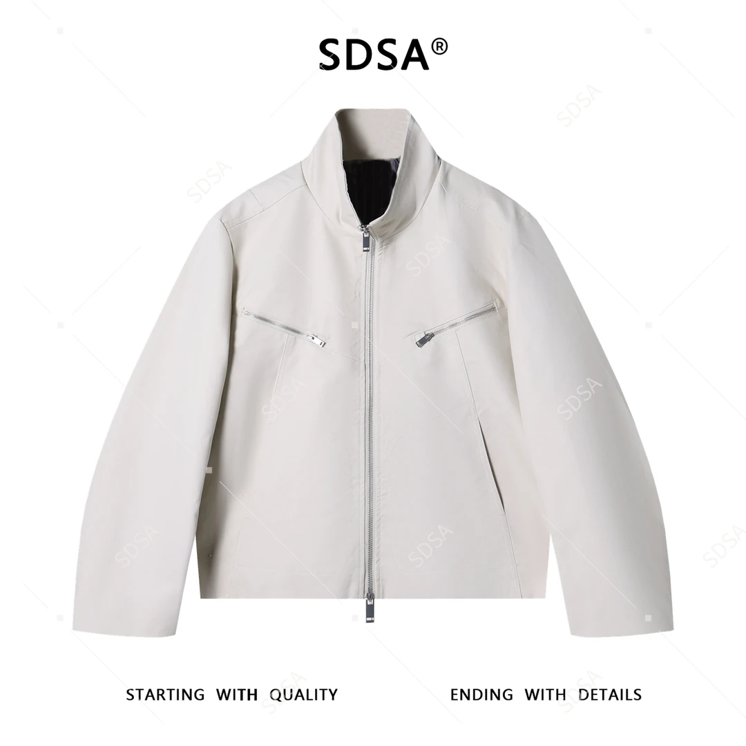 SDSA男士秋冬新款痞帅男装潮牌短款多口袋立领拉链夹克时尚百搭