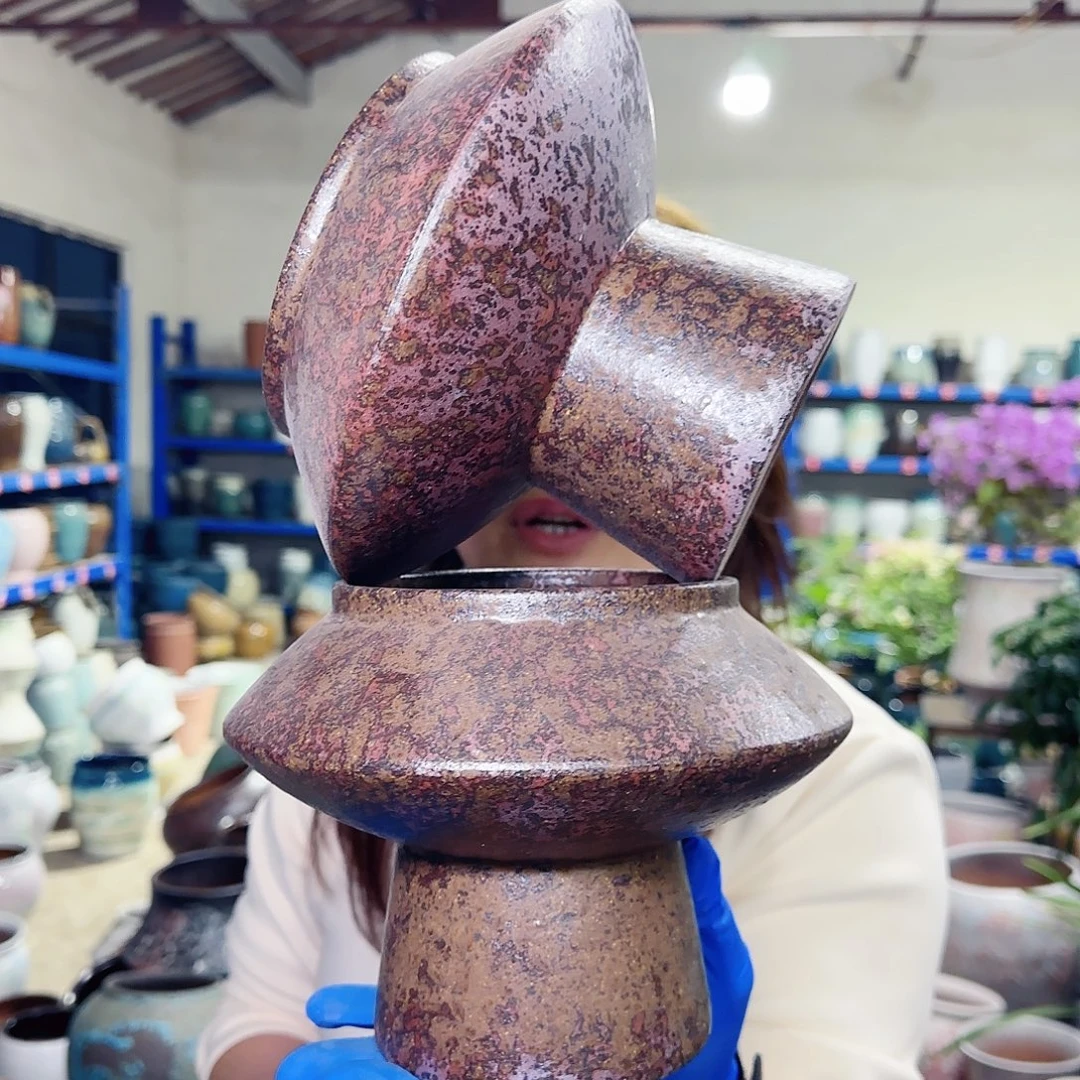 紫砂花盆高16口13