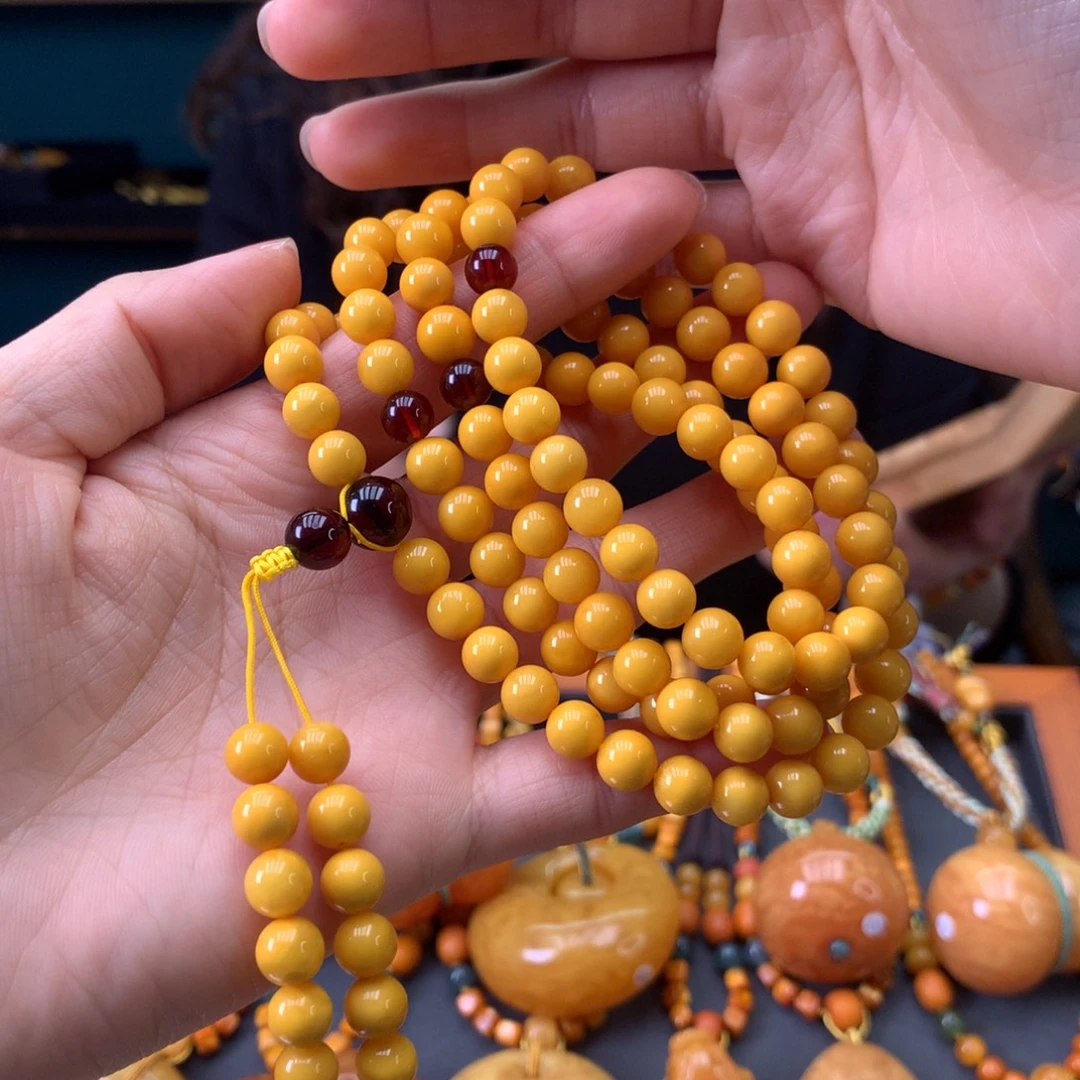蜜蜡未镶嵌手串天然