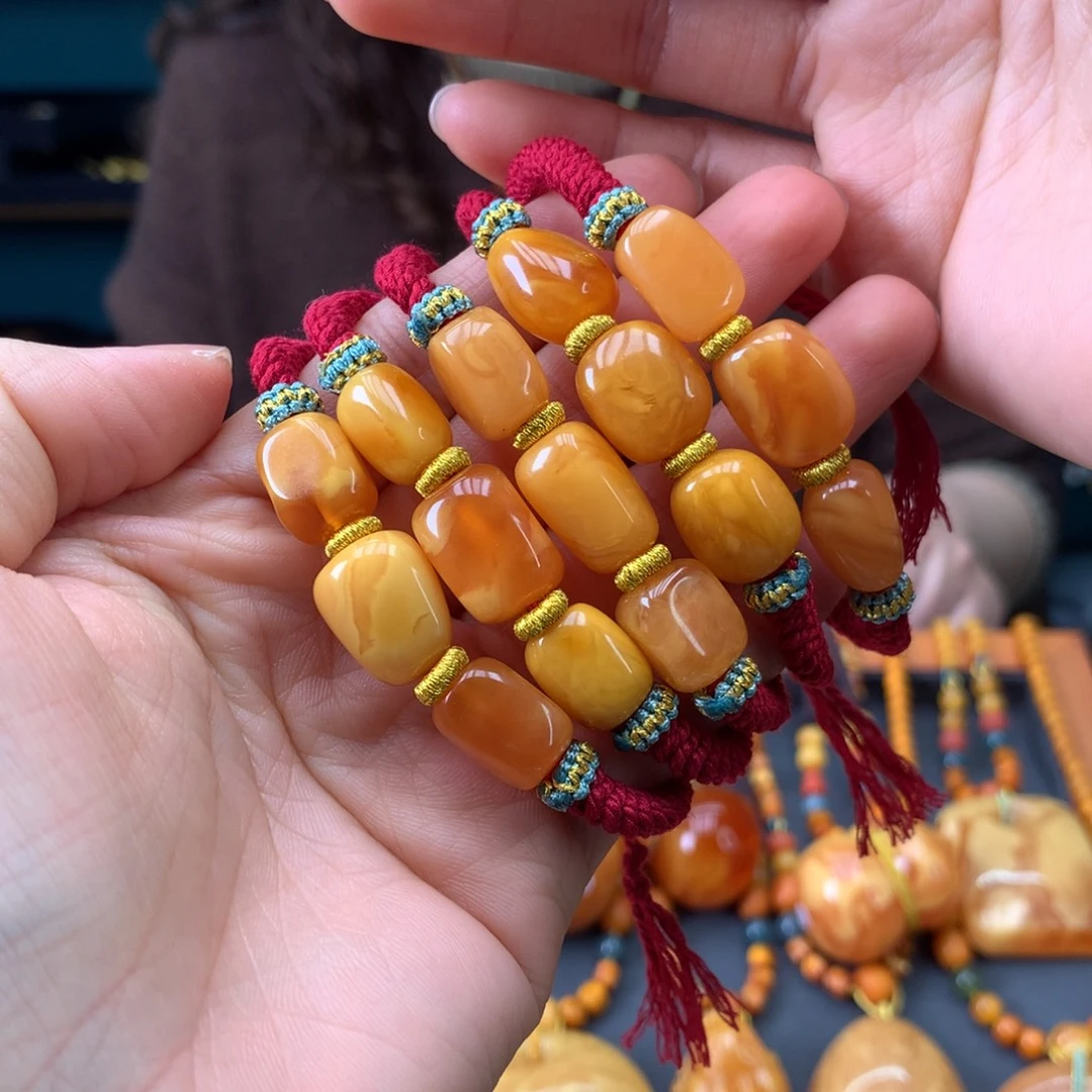 蜜蜡未镶嵌手绳多样性发一