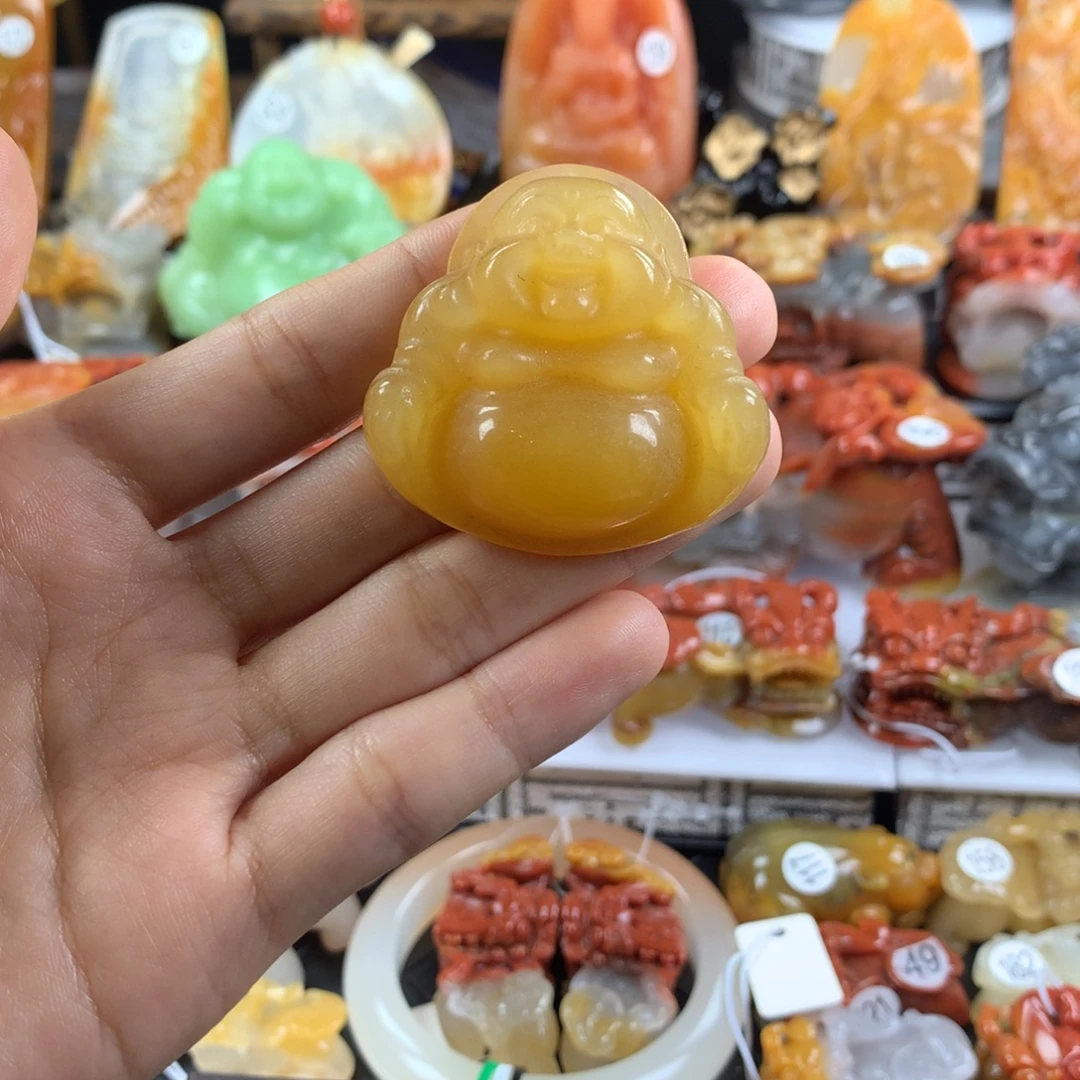 石英质玉（黄龙玉）未镶嵌挂件