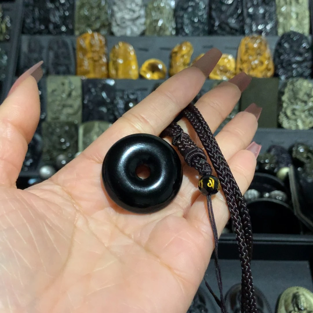 黑曜岩吊坠(赠链)未镶嵌辰*呀