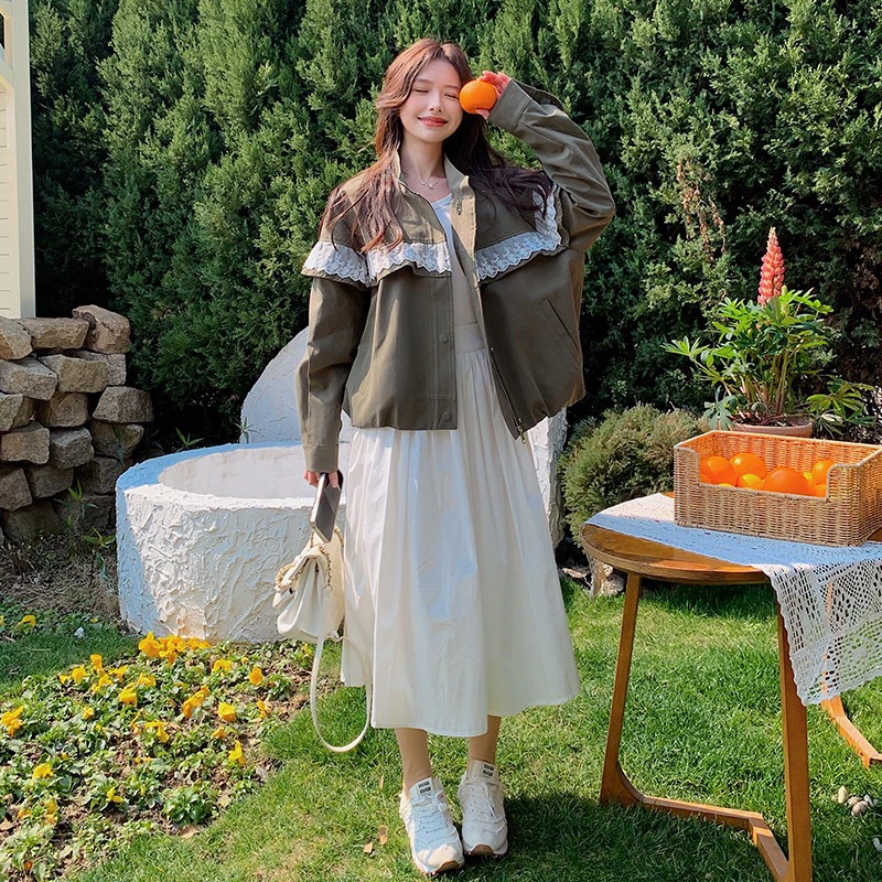 短款拼接上衣女气质常规长袖时尚春季学生短外套设计感INS风