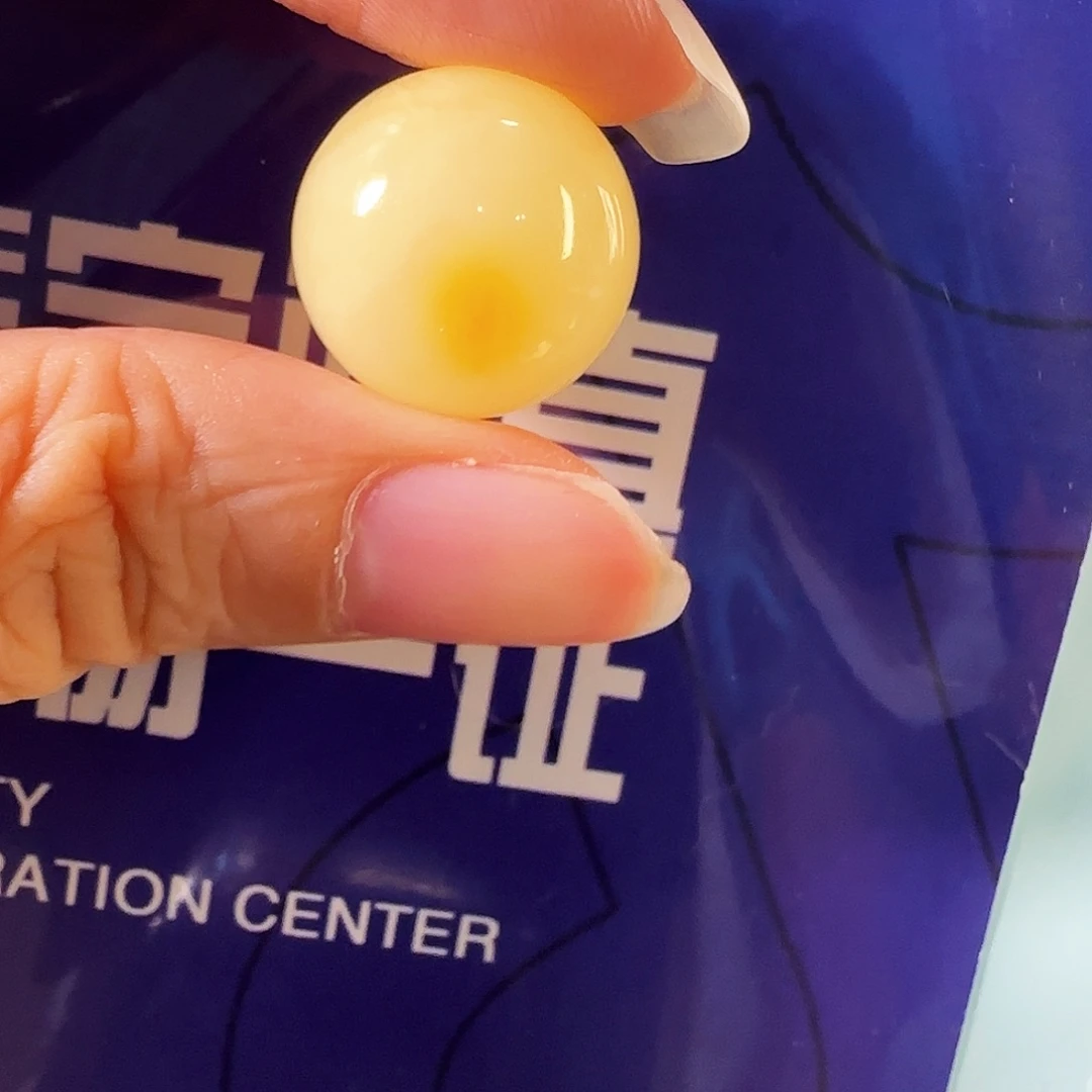 蜜蜡未镶嵌颈饰16mm白蜜带皮色圆珠