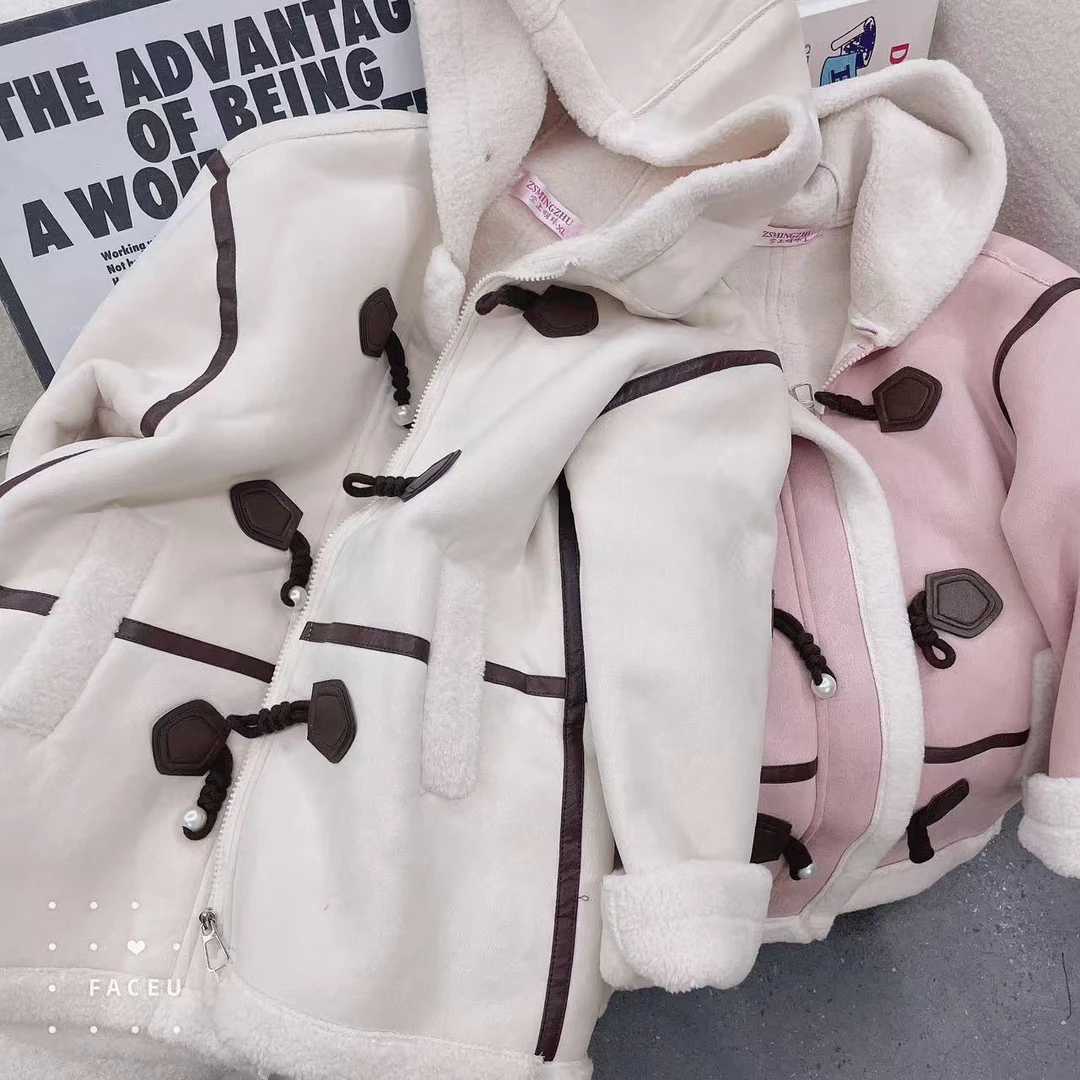 501108《现》韩版男童女童休闲舒适时尚洋气舒适百搭皮毛一体外套