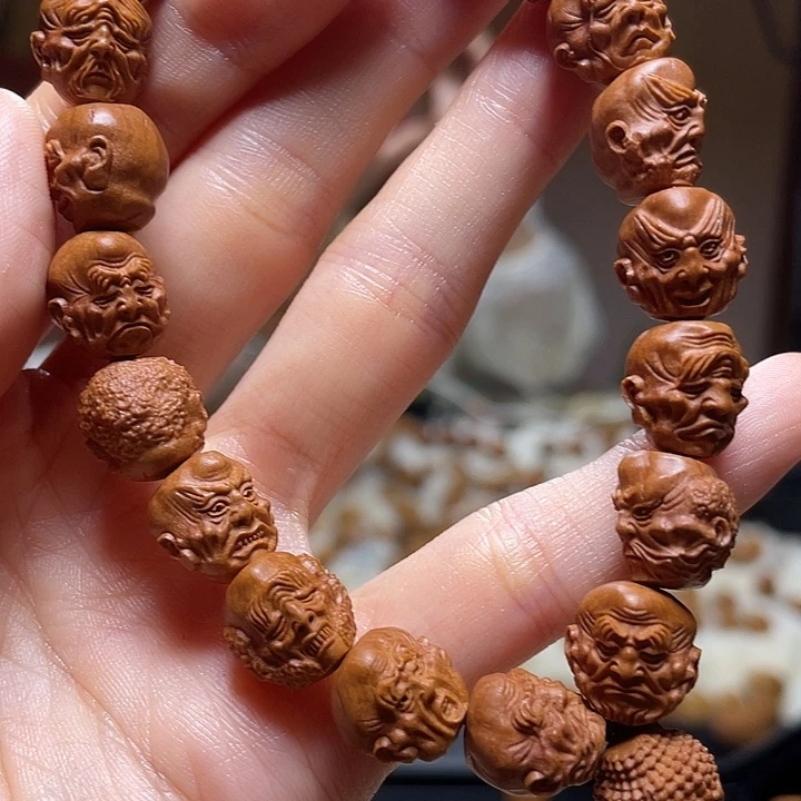 橄榄核吊坠龙纹桃核 十八罗汉