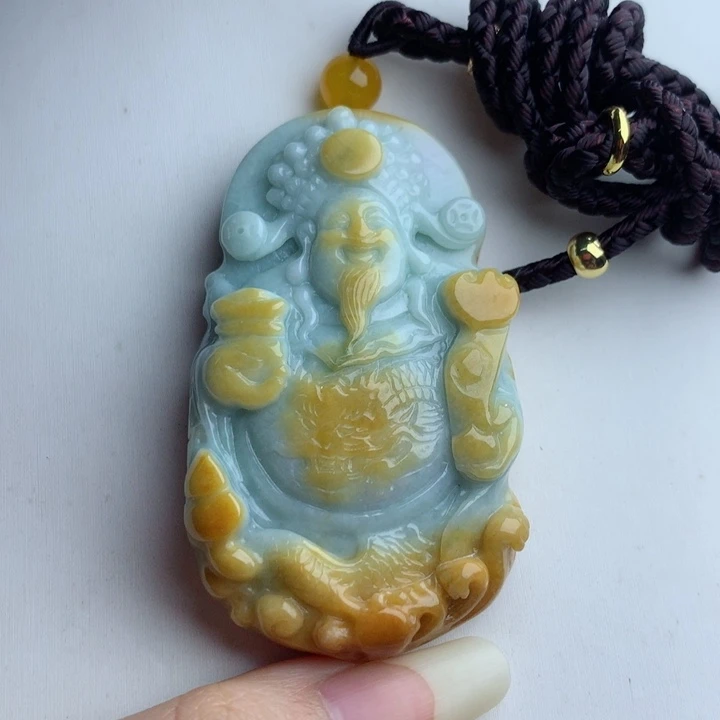 翡翠挂件未镶嵌翡翠财爷吊坠