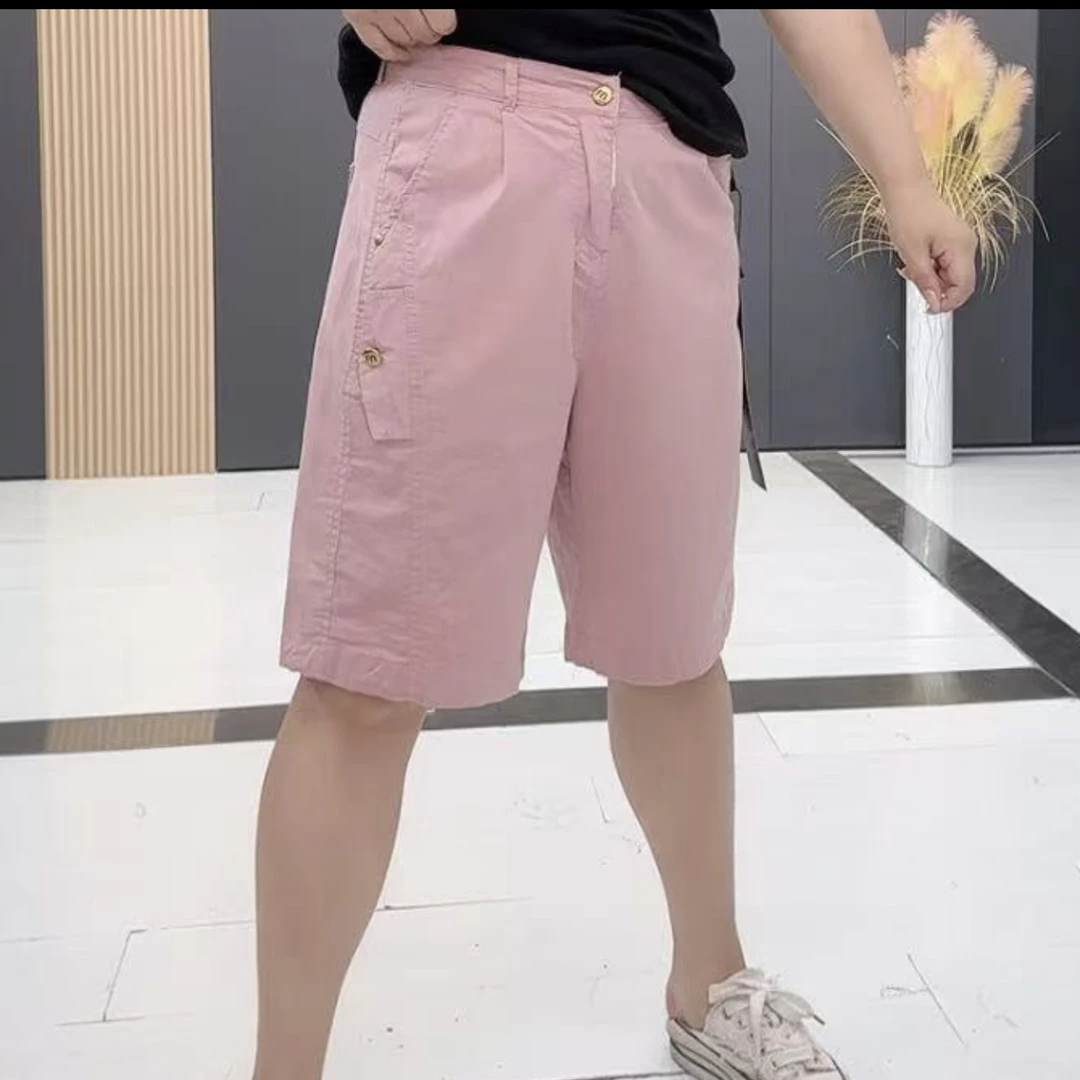 891*大码时尚轻熟风直筒裤夏季薄款高腰潮流穿搭短裤