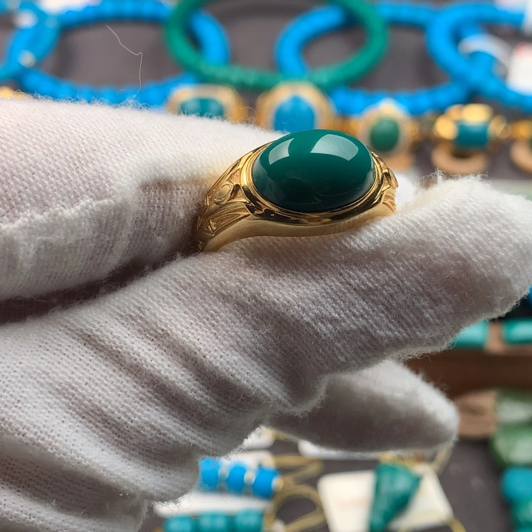 绿松石18K金镶嵌绿松石