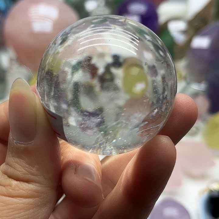 水晶珠宝半成品未镶嵌135克白水晶球