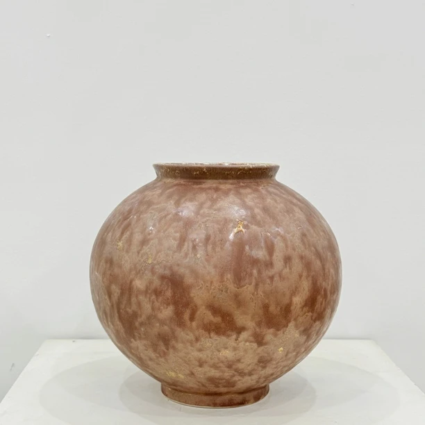 胭脂复古红手工陶瓷水培花瓶