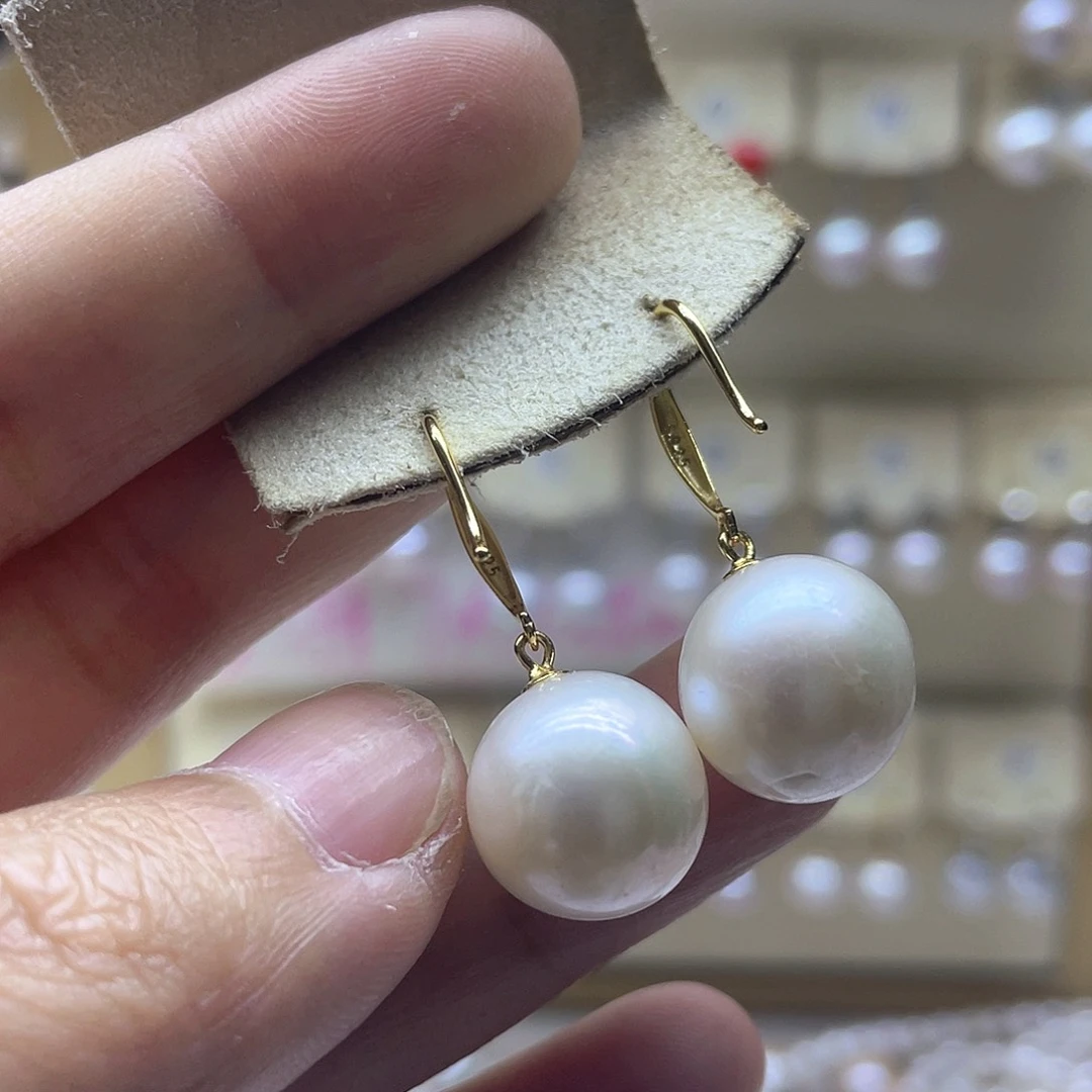 银S925镶嵌淡水珍珠耳饰