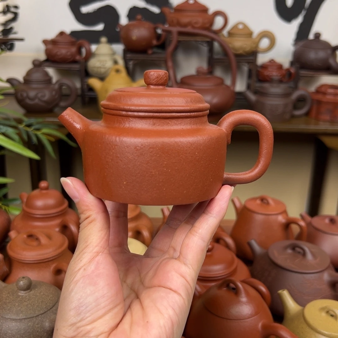 茶壶紫砂红降坡德钟170cc