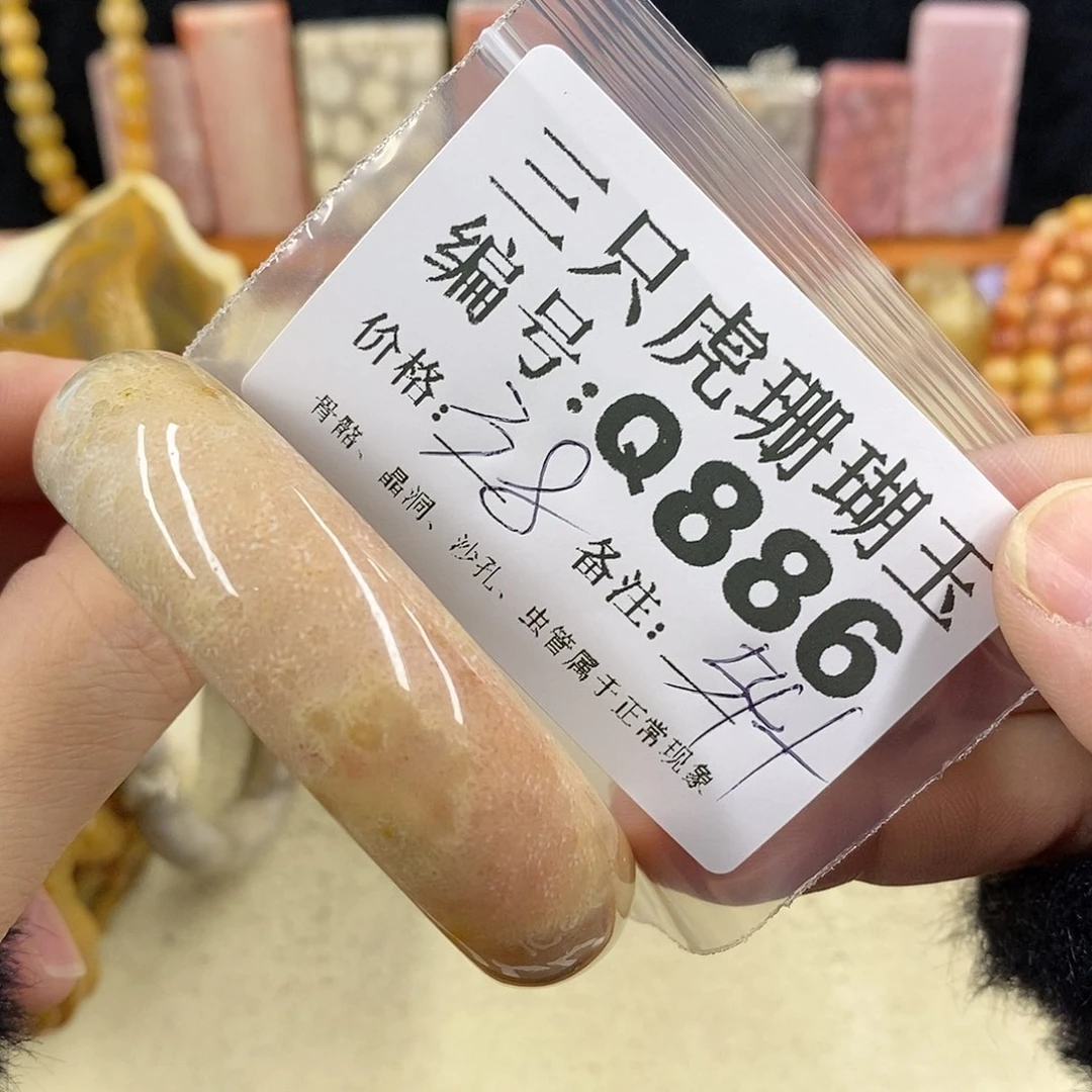 硅化珊瑚（珊瑚玉）1未镶嵌月**鸿