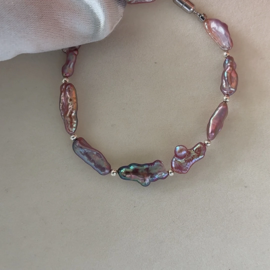 淡水珍珠手链银S925镶嵌