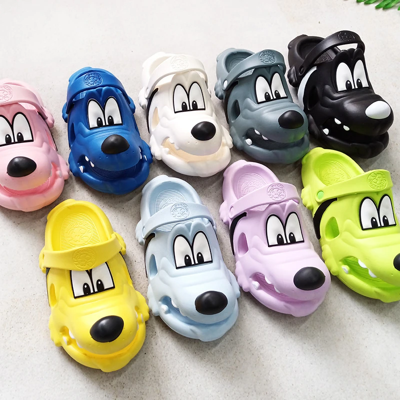 EVA洞洞鞋男女款卡通可爱小狗情侣沙滩鞋踩屎感透气防滑百搭凉拖