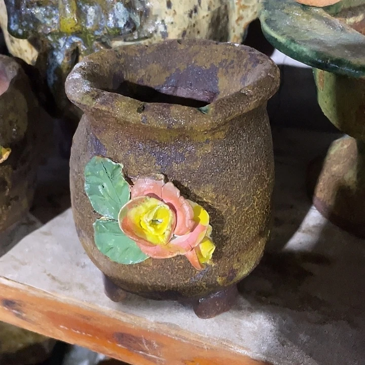 福利手工粗陶高温花盆