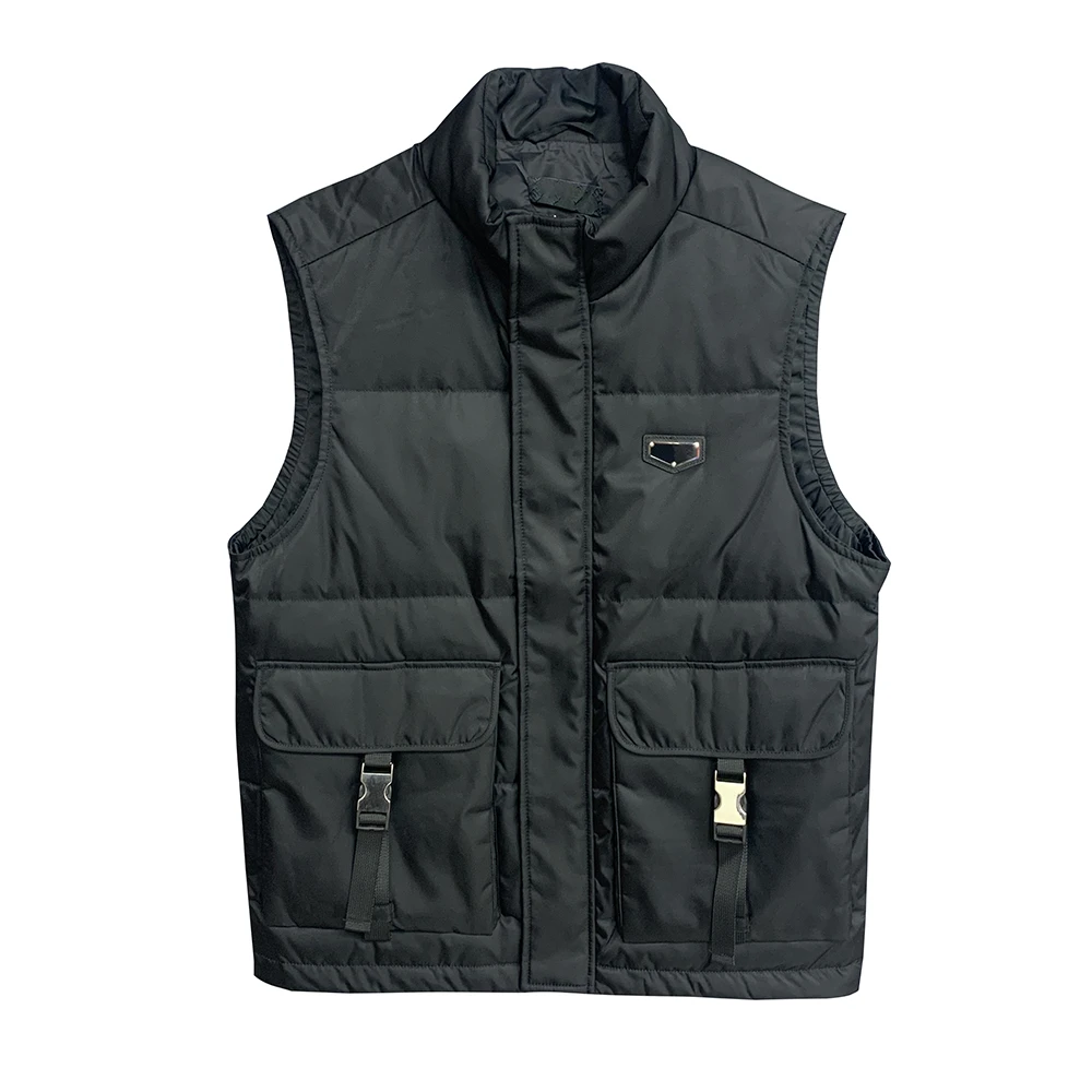 意大利D-费【原装马甲】黑色90白鸭绒秋冬男士外套背心马甲W8086