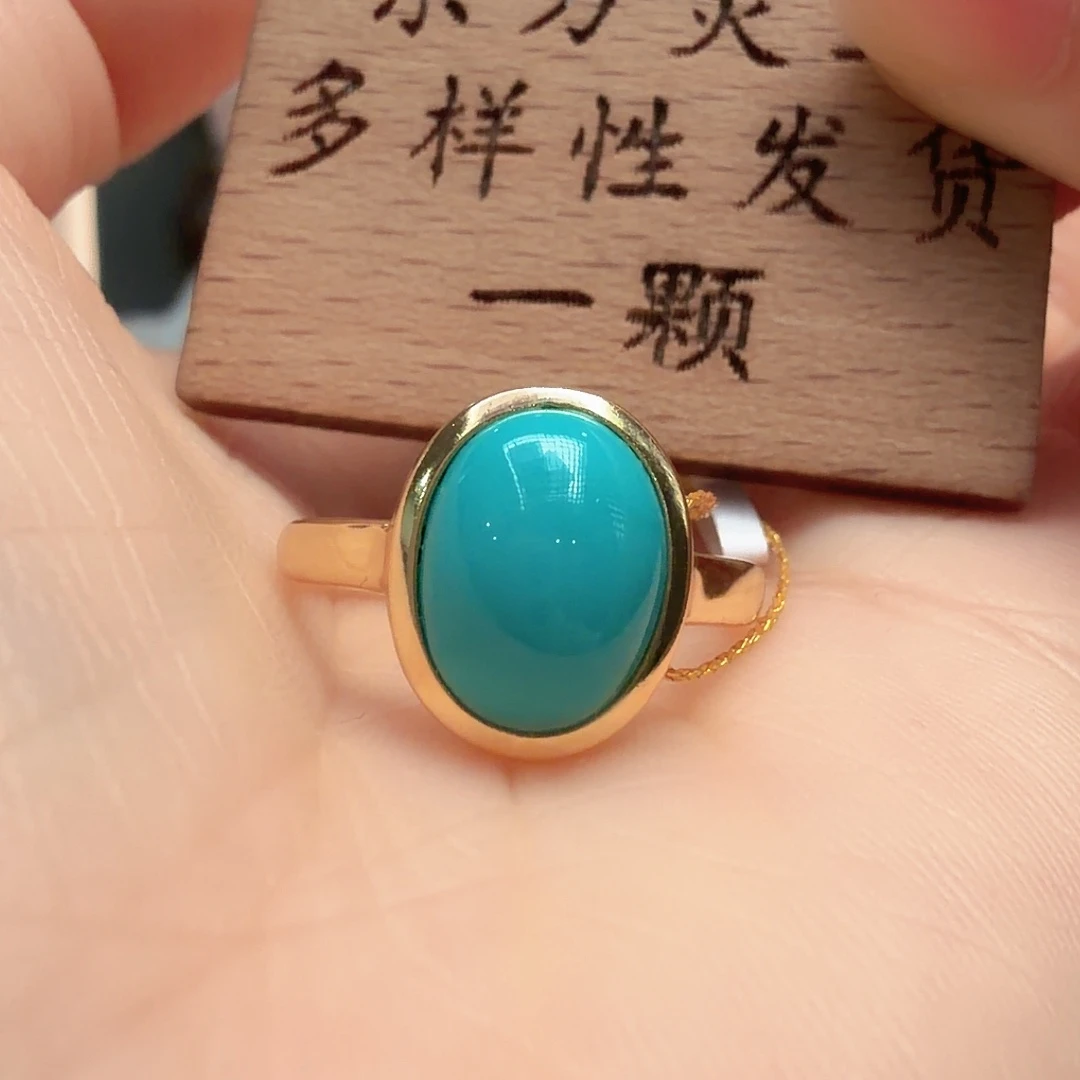 绿松石银S925镶嵌戒指
