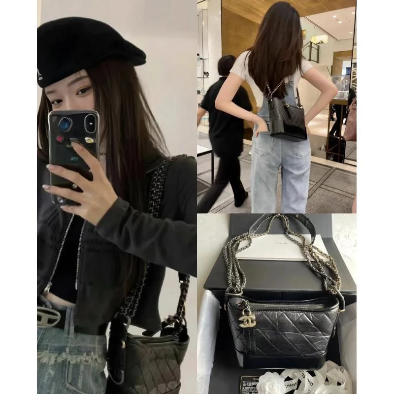 95新 Chanel/香奈儿   展会外场！黑金流浪小号包