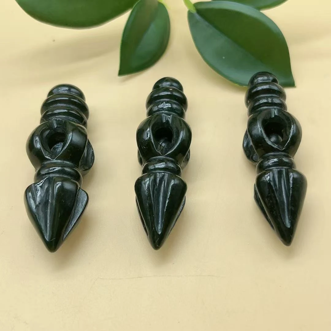 【玉美人】和田玉青玉降魔杵吊坠（多样性发货拍一发一）