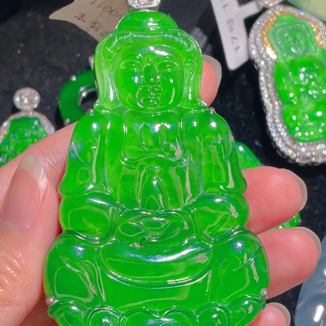 翡翠吊坠(不含链)银S925镶嵌