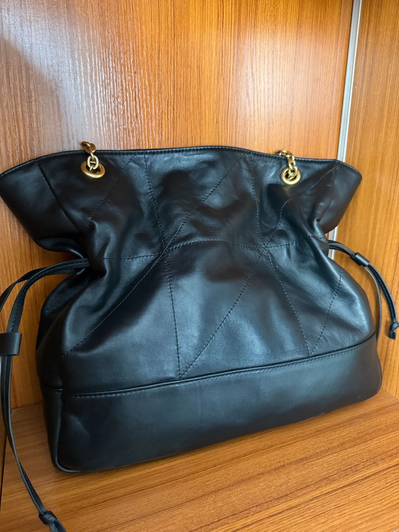 GIOIO手工真皮单肩斜挎包80150-羊-黑-福袋大号-金扣