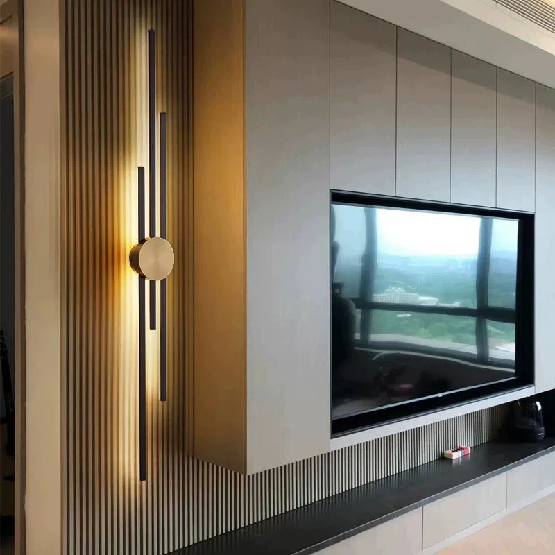 格栅壁灯轻奢长条客厅电视背景墙装饰灯卧室床头过道壁灯