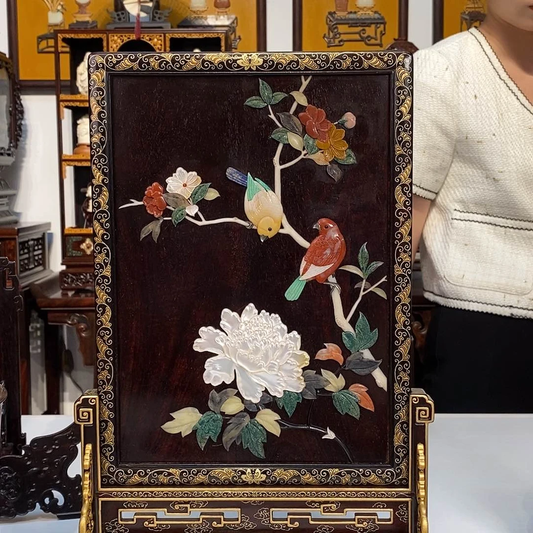 紫檀木类成套家具用****燕小叶紫檀屏风