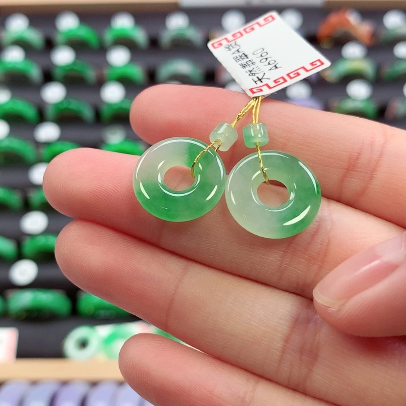 【闪购商品】未镶嵌戒指翡翠甜甜圈一对