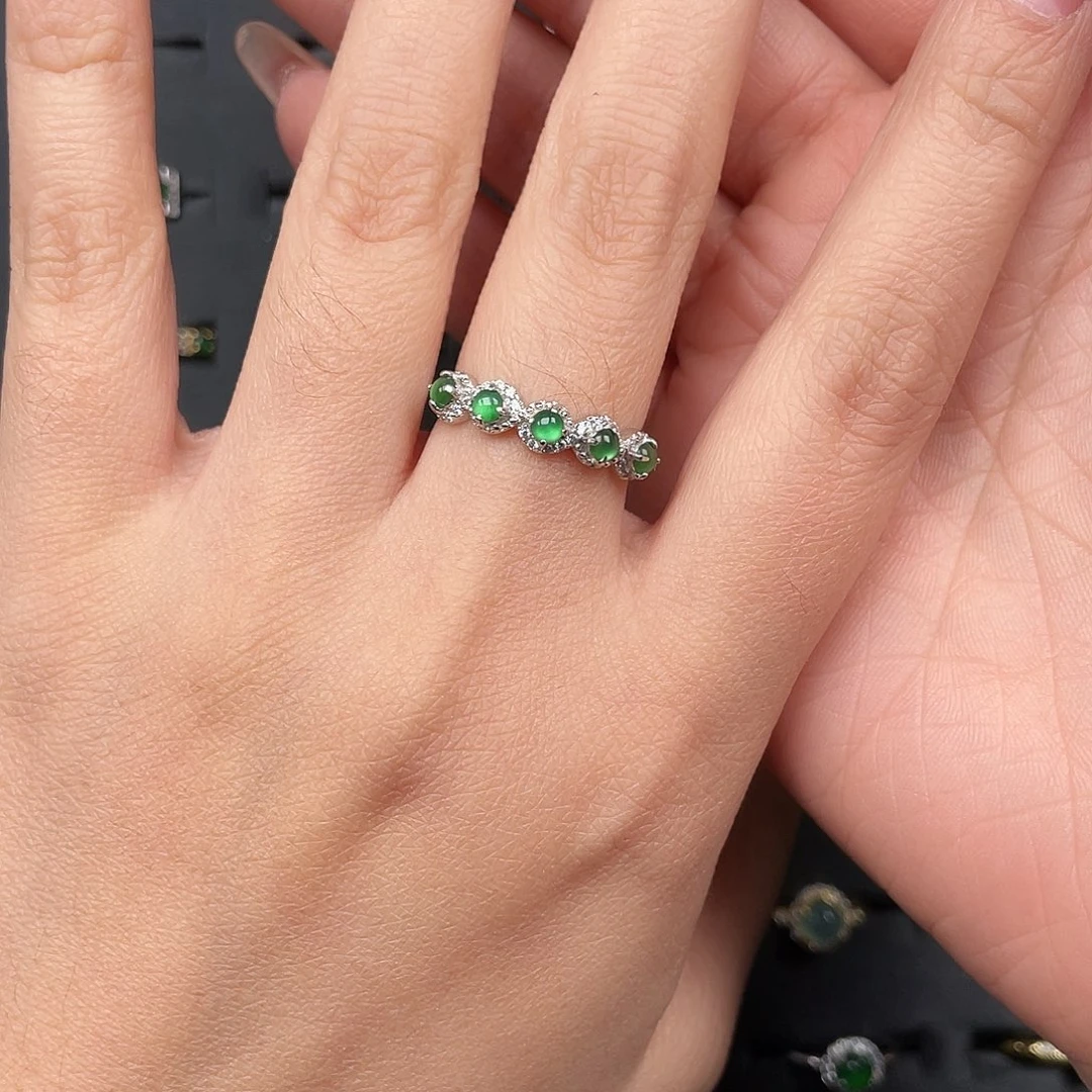 土***鸡翡翠银S925镶嵌耳饰0000