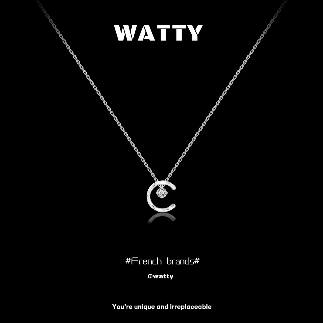 链子925银 法国WATTY「海星月」纯银项链女新款轻奢高级感锁骨链