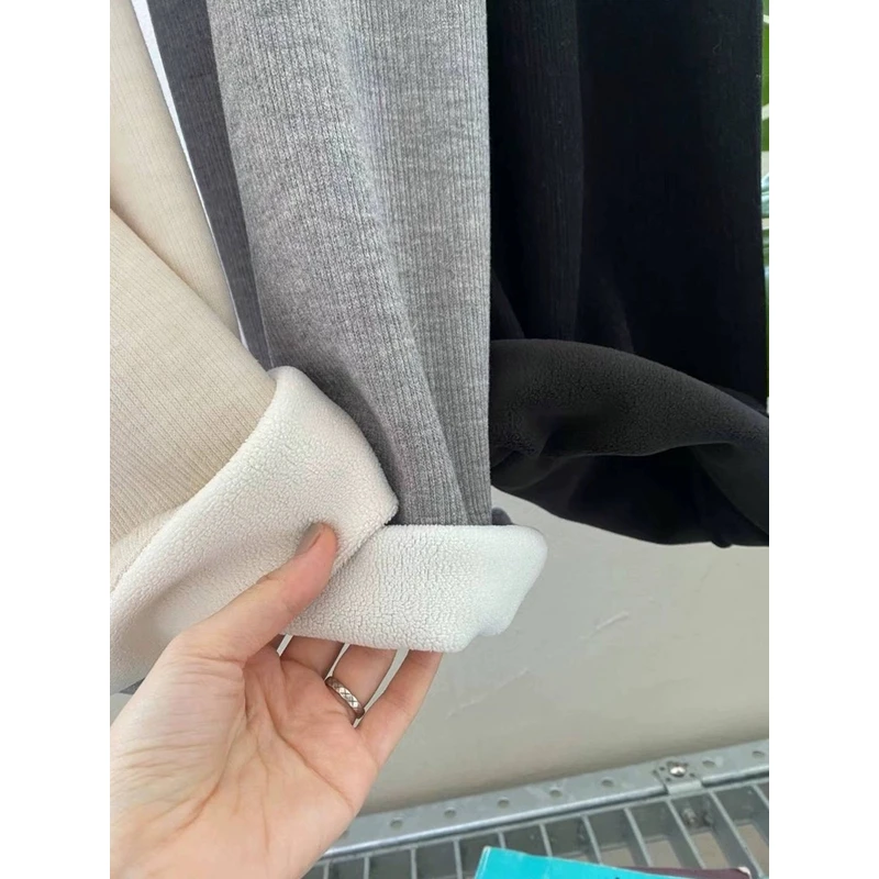 「百搭阔腿裤」韩单ondo宽松加绒休闲裤软糯加厚卫裤冬