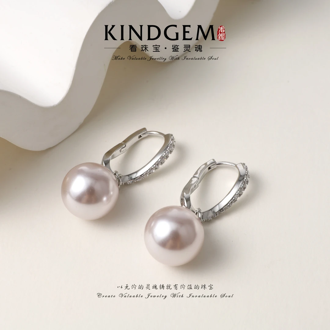 铜合金仿珍珠耳饰 KindGem 法式气质温柔感珠珠百搭耳环 C-41684